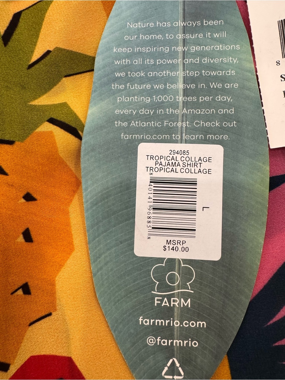 FARM Rio Vibrant Multicolor Tropical Patchwork Button-Down - Picture 2 of 11